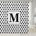 thumbnail image 1 of Manfei Polka Dot Letter M Shower Curtain 72Wx72L,Minimalist Artwork Bathroom Curtain,White Black, 1 of 5