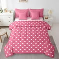 thumbnail image 1 of Manfei Polka Dots Bedding Comforter Set 7pcs for Female Men,Minimalist Mid Century Queen Bedding Sets Super Cozy,Cartoon Geometric Circle Queen Sheet Sets,Lightweight Room Decor,Reversible, 1 of 8