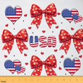 thumbnail image 1 of Manfei Polka Dots Bow Sewing & Crafting Fabric (2 Yards), USA Flag Print Home Decor Fabric by the Yard, Forth of July Gifts Fabric by the Yard, Stylish Living Room Decoration, 1 of 6