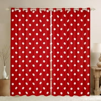 Manfei Polka Dots Boy Girl Black Out Curtains,Vintage Aesthetic Curtains Pack of 2 (42x63 Each),Red White Bedroom Curtains,Microfiber Bedroom Decor