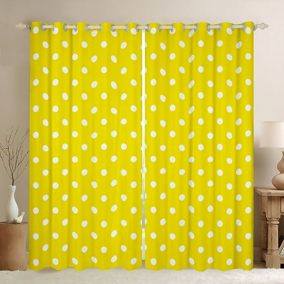 Manfei Polka Dots Curtains Pack of 2 (42x84 Each) for Female Men,Minimalist Mid Century Curtains Blackout,Cartoon Geometric Circle Bedroom Curtains,Lightweight Room Decor