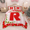thumbnail image 1 of Manfei Polka Dots Letter R Queen Comforter Set 3 Pieces for Girls, Kawaii Strawberry Bedding Sets, Merry Christmas Bedding Comforter Set, Luxury Bedroom Decor, 1 of 8