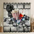 thumbnail image 1 of Manfei Popcorn Cinema Blackout Curtains Set of 2 (38x54 Each),Retro Cinema Filmstrip Curtains and Drapes,Gray Red White Living Room Curtains For Kids,Ultra Soft Home Decor, 1 of 6