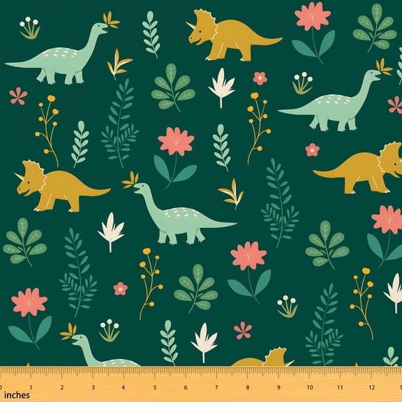 Manfei Prehistoric Fabric by the Yard 2 Yards, Fossil Sewing Fabric, Brown