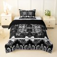 thumbnail image 1 of Manfei Pretty Initial H Print Twin Comforter Sets,Rustic Damask Bedding Set,Black,Black Reversible,2-Piece,1 Comforter and 1 Pillowcase, 1 of 7