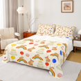 thumbnail image 1 of Manfei Pretty Rainbow Bed Sheets,Cartoon Capybara Pattern Full Size Sheets,Beige,4 Pieces,1 Flat Sheet, 1 Fitted Sheet and 2 Pillowcases, 1 of 6