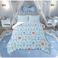thumbnail image 1 of Manfei Princess Blue Bow-tie Bedding Comforter Set for Kids, Kawaii Cartoon Bowknot Twin Comforter Sets, Tulip Flower Reversible Bedding Set, Microfiber Bedroom Decor, 2pcs, 1 of 9