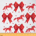 thumbnail image 1 of Manfei Princess Bow Fabric by the Yard (2 Yards), Red Hearts Horse Decorative Fabric by the Yard, Bowknot Print Sewing & Crafting Fabric, Stylish Bedroom Decoration, 1 of 6
