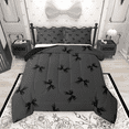 thumbnail image 1 of Manfei Princess Bow Knot Full Size Comforter Sets 3-Piece, Cute Bowtie Bedding Comforter Set for Girls, Black Bow Ribbon Bedding Sets, Super Cozy Room Decor, 1 of 8