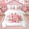thumbnail image 1 of Manfei Princess Castle 7pcs Bedding Comforter Set,Fairy Tale Theme Queen Bedding Sets,Romantic Flower Pink White Queen Sheet Sets For Gir Kids,Ultra Soft Home Decor Reversible, 1 of 9