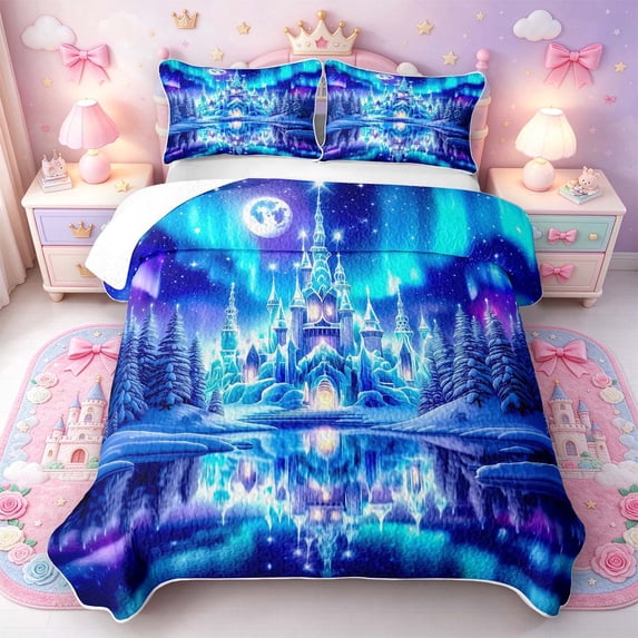 Manfei Princess Castle Bed Spread Queen,Pretty Aurora Queen Coverlet ...