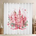 thumbnail image 1 of Manfei Princess Castle Curtains Pack of 2 (42x84 Each),Fairy Tale Theme Curtains Blackout,Romantic Flower Pink White Bedroom Curtains For Gir Kids,Ultra Soft Home Decor, 1 of 6