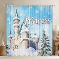 thumbnail image 1 of Manfei Princess Castle Curtains Pack of 2 (42x84 Each), Winter Snow Xmas Tree Curtains Blackout, Cute Girls Bedroom Curtains, Luxury Room Decor, 1 of 6