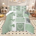 thumbnail image 1 of Manfei Princess Green Bowknot Bedding Comforter Set, Leaf Plant Botanical Twin Comforter Sets, Rustic Wooden Plank Reversible Bedding Set, Breathable Home Decor, 2-Piece, 1 of 9