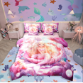 thumbnail image 1 of Manfei Princess Mermaid 7-Piece Twin Bedding Sets,Underwater World Bedding Comforter Set,Ocean Theme Breathable Sheet Sets,Ultra Soft Marine Home Decor,Reversible, 1 of 8