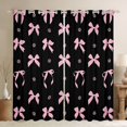 thumbnail image 1 of Manfei Princess Pink Bow Curtains and Drapes (52x63), Kawaii Ribbon Curtains Pack of 2, Cartoon Theme Black Out Curtains, Super Cozy Bedroom Decorative, 1 of 6