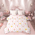 thumbnail image 1 of Manfei Princess Pink Bow-tie Bedding Comforter Set 7 Pieces for Kids, Kawaii Cartoon Bowknot Full Bedding Set, Tulip Flower Reversible Fitted Sheet Flat Sheet, Luxury Bedroom Decor, 1 of 8