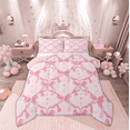 thumbnail image 1 of Manfei Princess Ribbon Child Bedding Comforter Set, Pink Cartoon Stars Twin Comforter Sets, Kawaii Ribbon Bow Reversible Bedding Set, Ultra Soft Home Decor, 2pcs, 1 of 8