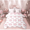 thumbnail image 1 of Manfei Princess Ribbon Child Twin Bedding Sets 7-Piece, White Pink Cartoon Bedding Comforter Set, Kawaii Bowknot Bow Reversible Sheet Sets, Microfiber Bedroom Decor, 1 of 7