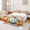 thumbnail image 1 of Manfei Pumpkin Butterflies Queen Sheet Sets,Retro Rustic Flower Flat Sheet,Fall Farm Queen Fitted Sheet For Girl Boys,Microfiber Bedroom Decor,4-Piece, 1 of 7