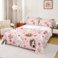 thumbnail image 1 of Manfei Pumpkin Lantern Ghost Full Size Sheets,Happy Halloween Bed Sheets,Pink White Brown Sheet Sets For Teens Boy,Microfiber Bedroom Decor,4pcs, 1 of 7