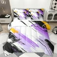 thumbnail image 1 of Manfei Purple Black Graffiti 7-Piece Bedding Comforter Set,Modern Fulid Ink King Bedding Sets,Abstract Geometric Striped Bed Sheets For Teens,Luxury Bedroom Decor Reversible, 1 of 8