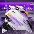 thumbnail image 1 of Manfei Purple Black Graffiti Queen Comforter Set,Modern Fulid Ink Bedding Sets,Abstract Geometric Striped Bedding Comforter Set For Teens,Luxury Bedroom Decor Reversible,3pcs, 1 of 8