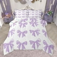 thumbnail image 1 of Manfei Purple Bow Boy Girl 2pcs Bedding Comforter Set,Dreamy Princess Twin Comforter Sets,Cute Bowknot Breathable Bedding Set,Super Cozy Room Decor,Reversible, 1 of 8
