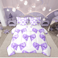 thumbnail image 1 of Manfei Purple Bow-tie Bedding Sets Twin Size, Kawaii Cartoon Bed in a Bag Twin size, Dreamy Princess Reversible Comforter Sets with Sheets, Breathable Room Decor, 7 Pieces, 1 of 7