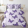 thumbnail image 1 of Manfei Purple Butterfly Print Bedding Comforter Set 7-Piece, Romantic Dandelion Flower King Bedding Sets, Vintage French Style Reversible Bed Sheets, Ultra Soft Home Decor, 1 of 7