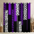 thumbnail image 1 of Manfei Purple Cheetah Print Curtains Pack of 2 (42x84 Each), Fashion Leopard Zebra Curtains Blackout, Abstract Stripes Bedroom Curtains, Curtains and Drapes Bedroom Decor, 1 of 6