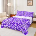 thumbnail image 1 of Manfei Purple Damask Flower Full Size Sheets, Tribal Hippie Mandala Bed Sheets, Teen Adult Female Man Sheet Sets, Lightweight Room Decor, 4-Piece, 1 of 7