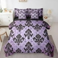 thumbnail image 1 of Manfei Purple Damask Flower Twin Bedding Sets 7-Piece, Tribal Hippie Mandala Bedding Comforter Set, Teen Adult Female Man Reversible Sheet Sets, Lightweight Room Decor, 1 of 7