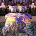 thumbnail image 1 of Manfei Purple Dragon 7-Piece Twin Bedding Sets,Western Fantasy Bedding Comforter Set,Vintage Brown Castle Sheet Sets For Boys,Super Cozy Room Decor Reversible, 1 of 8
