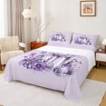 thumbnail image 1 of Manfei Purple Groovy Floral Twin Sheet Sets for Teens, Princess Fashion Twin Fitted Sheet, Female Perfume Bag Flat Sheet, Luxury Bedroom Decor, 3 Pieces, 1 of 7
