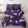 thumbnail image 1 of Feelyou Purple Hexagon Bedding Comforter Set 7-Piece, Square Geometric King Bedding Sets, Modern Honeycomb Bed Sheets, Breathable Room Decorative, 1 of 7