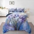 thumbnail image 1 of Manfei Purple Iris 2pcs Bedding Comforter Set,Watercolor Marble Twin Comforter Sets,Gradient Ombre Breathable Bedding Set,Super Cozy Floral Room Decor,Reversible, 1 of 8