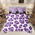 thumbnail image 1 of Manfei Purple Leopard Print Bedding Comforter Set 7pcs for Girls, Cheetah Print Full Bedding Set, Cartoon Animal Theme Fitted Sheet Flat Sheet, Microfiber Bedroom Decor, 1 of 8