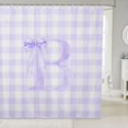 thumbnail image 1 of Manfei Purple Personalized Initial B Shower Curtain 72Wx78L,Cute Geometric Grid Bath Curtain, 1 of 5