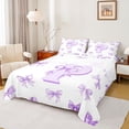 thumbnail image 1 of Homewish Purple Ribbon Letter P Twin Sheet Sets, Cartoon Cute Monogrammed Twin Fitted Sheet, Fairy Tale Theme Flat Sheet, Super Cozy Room Decor, 3pcs, 1 of 7
