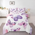 thumbnail image 1 of Manfei Purple Splatter Ink Bedding Sets Twin with Comforter,Butterfly Duvet Insert,Girls Butterflies Comforter Sets Twin Size For Girls,Ultra Soft Bedroom Decor Reversible,2pcs, 1 of 8