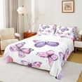 thumbnail image 1 of Manfei Purple Splatter Ink Sheet Set Twin,Butterfly Bedding Sets Twin Size,Girls Butterflies Twin Sheet Sets For Girls,Ultra Soft Bedroom Decor,3pcs, 1 of 7