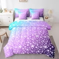 thumbnail image 1 of Manfei Purple Stars Kids Bedding Comforter Set 7-Piece, Dreamy Cartoon King Bedding Sets, Mystic Starry Sky Reversible Bed Sheets, Luxury Bedroom Decor, 1 of 7
