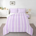 thumbnail image 1 of Manfei Purple Stripes Queen Comforter Set,Geometric Striped Bedding Sets,Abstract Geometric Lines Bedding Comforter Set For Children,Breathable Home Decor Reversible,3-Piece, 1 of 8
