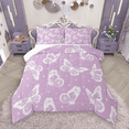 thumbnail image 1 of Manfei Purple White Butterfly Bedding Comforter Set 2pcs for Girls, Animal Theme Twin Comforter Sets, Cartoon Wildlife Bedding Set, Super Cozy Room Decor, 1 of 8