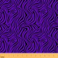 Manfei Purple Zebra Wave Fabric by the Yard 10 Yards, Violet Black ...