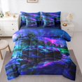 thumbnail image 1 of Manfei Race Car 7pcs Queen Bedding,Colourful Sky Bedding Comforter Set Queen,Navy Blue Reversible, 1 of 7