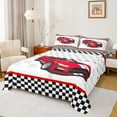 thumbnail image 1 of Manfei Race Car Queen Sheet Sets,Speed Extreme Sport Flat Sheet,Classic Geometric Checkered Queen Fitted Sheet For Boys Kids,Ultra Soft Home Decor,4pcs, 1 of 7