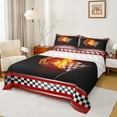thumbnail image 1 of Manfei Racing Car Bed Sheets Set Full Size, Checkered Flag Bed Sheets Full, Square Geometric Bedding Full Size, Lightweight Bedroom Decor, 4 Pieces, 1 of 7