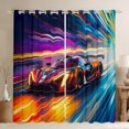 thumbnail image 1 of Manfei Racing Car Blackout Curtains Set of 2 (52x84 Each),Speed Sport Window Curtains,Purple Orange Blue Curtains and Drapes For Boys Teens,Super Cozy Room Decor, 1 of 6